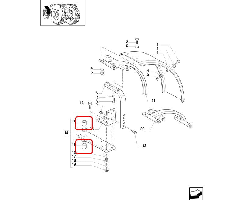 ВТУЛКА КРЕПЛЕНИЯ ПЕРЕДНЕГО КРЫЛА NEW HOLLAND CASE 82013930-82025920