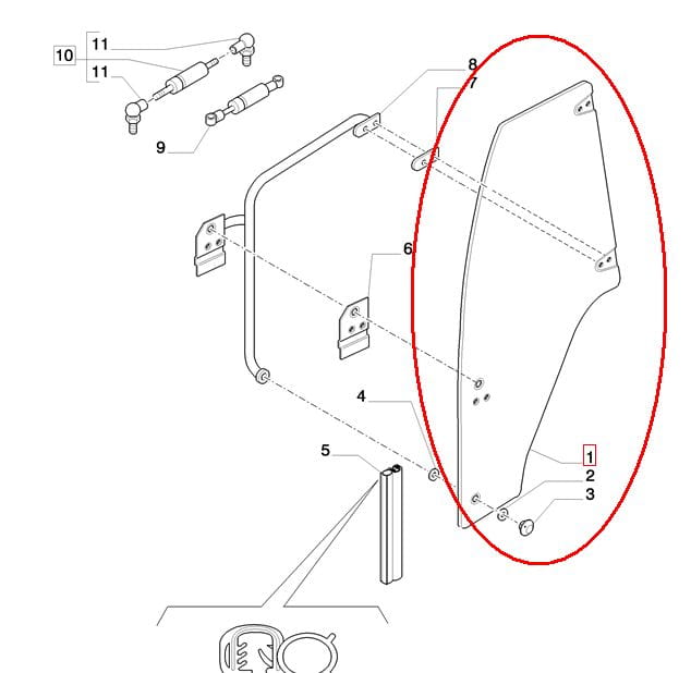 СТЕКЛО ПРАВОЙ ДВЕРИ NEW HOLLAND CASE 87620223