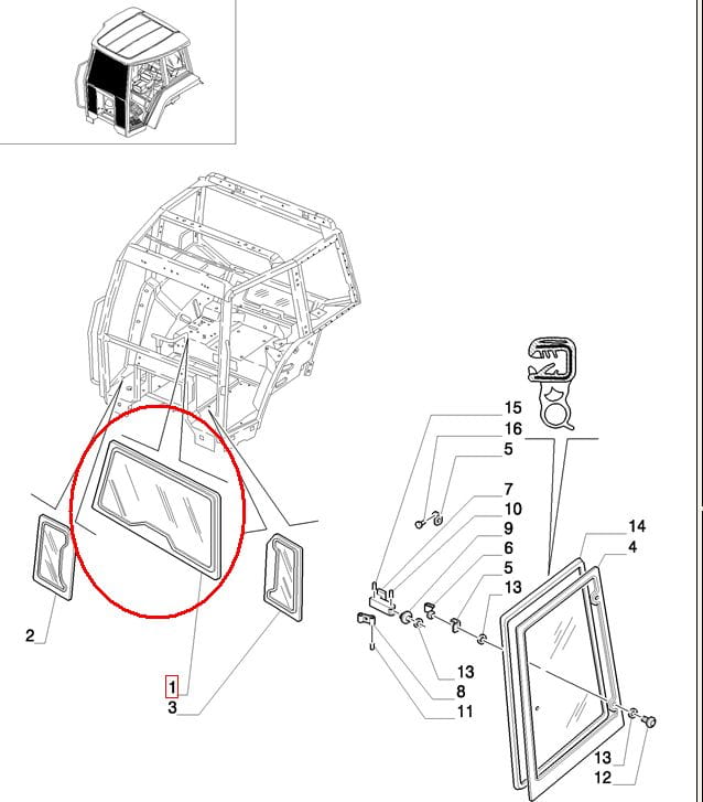 ВЕТРОВОЕ СТЕКЛО НЕУЛОВИМОЕ NEW HOLLAND CASE 82002183