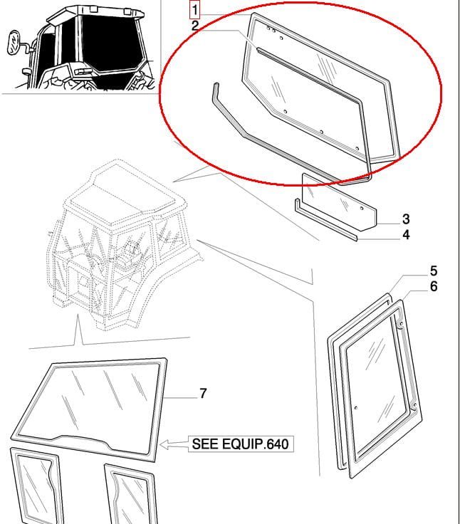 ЗАДНЕЕ СТЕКЛО NEW HOLLAND CASE 82014988