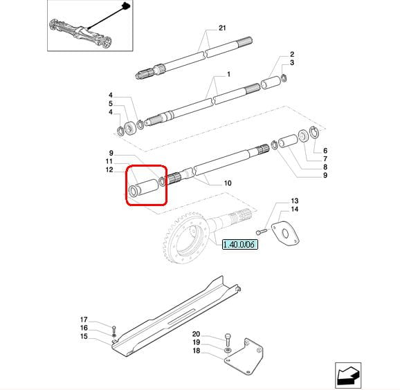 ФРЕЗЕРОВАННАЯ ВТУЛКА ПРИВОДА NEW HOLLAND CASE 4994076
