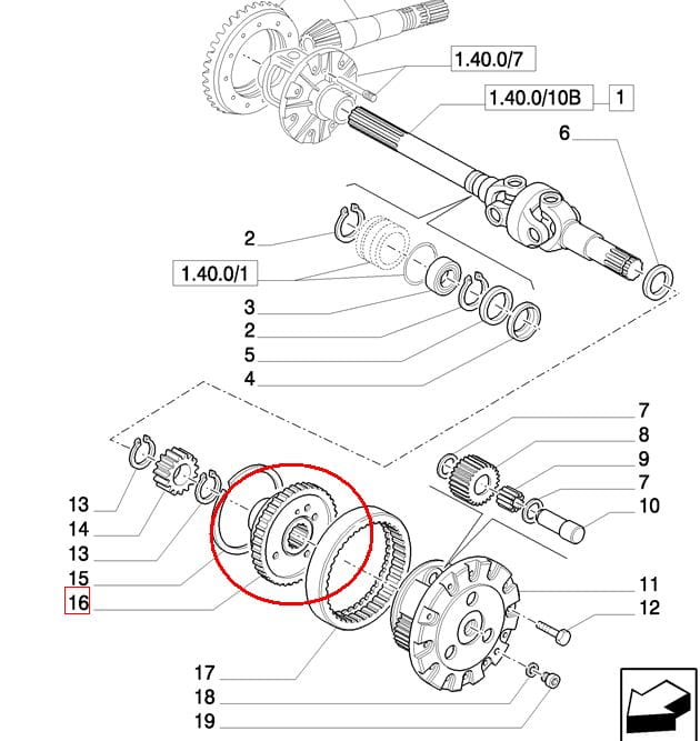 ШЕСТЕРНЯ СВОБОДНОГО ХОДА БОЛЬШАЯ NEW HOLLAND CASE STEYR 5141691