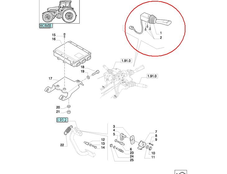 РЫЧАГ НАПРАВЛЕНИЯ СПЕРЕДИ И СЗАДИ NEW HOLLAND 87558852 - 84244148 - 48111806