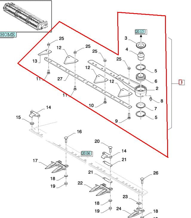 НОЖ 7,3 М ДЛЯ БОЛТОВ NEW HOLLAND CASE 84435373